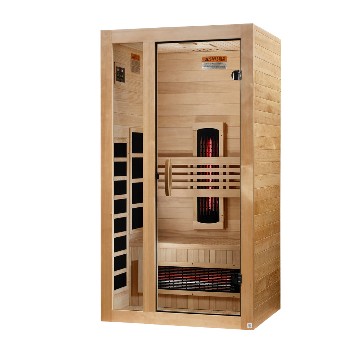 Golden Designs Dynamic Gracia 1-2 Person Full Spectrum Near Zero EMF Infrared Sauna, Canadian Hemlock (DYN-6119-03 FS)