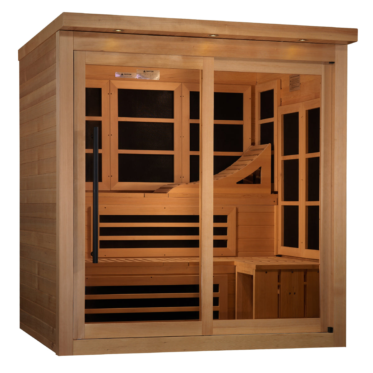 Golden Designs 6-Person Near Zero EMF Far Infrared Sauna with Sliding Glass Door - GDI-6996-02 Elite