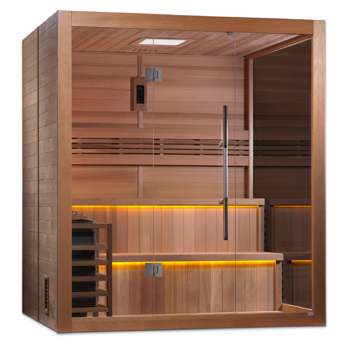 Golden Designs Kuusamo 6-Person Traditional Sauna, Red Cedar Interior & Hemlock Exterior - GDI-7206-01