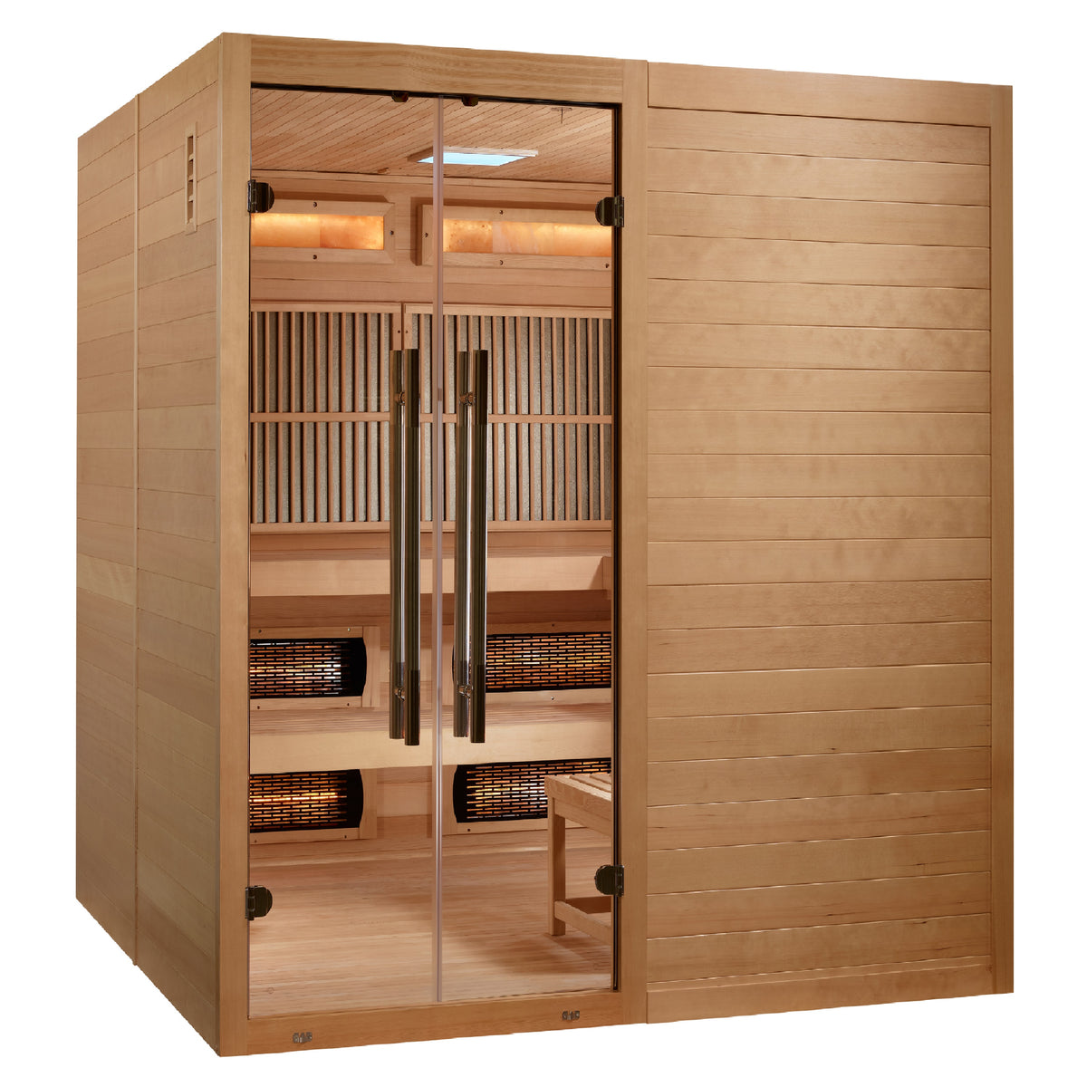 Golden Designs Toledo 6-Person Indoor Hybrid Sauna, Full Spectrum Infrared & Harvia Stove - GDI-8360-01