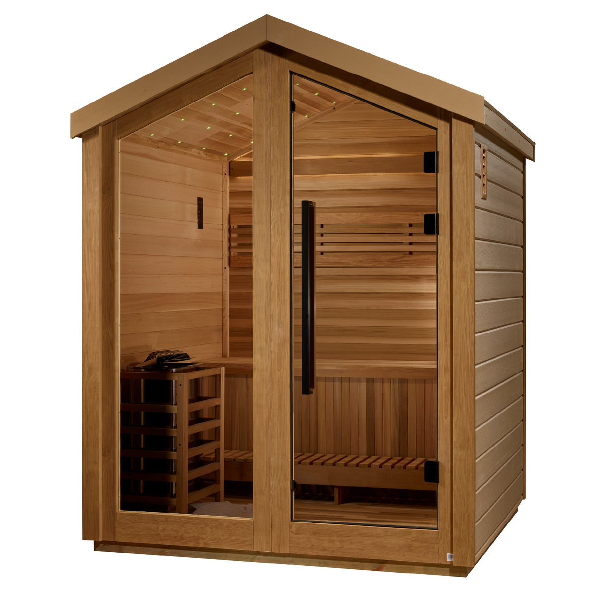 Golden Designs Savonlinna 3-Person Barn Outdoor Traditional Sauna, Canadian Red Cedar Interior - GDI-8503-01