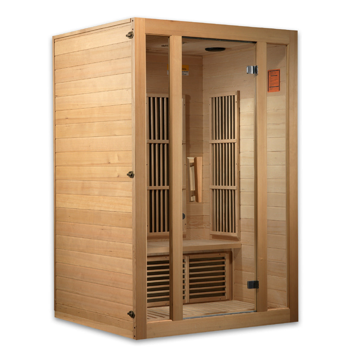 Golden Designs Maxxus Seattle 2-Person Near Zero EMF FAR Infrared Sauna with Floor Heater, Canadian Hemlock (MX-J206-01-ZF)