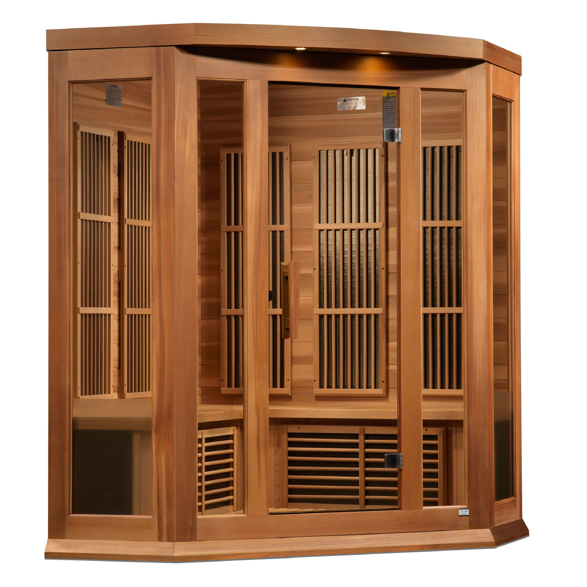 Golden Designs Maxxus Avignon 3-Person Corner Near Zero EMF FAR Infrared Sauna, Canadian Red Cedar (MX-K356-01-ZF CED)