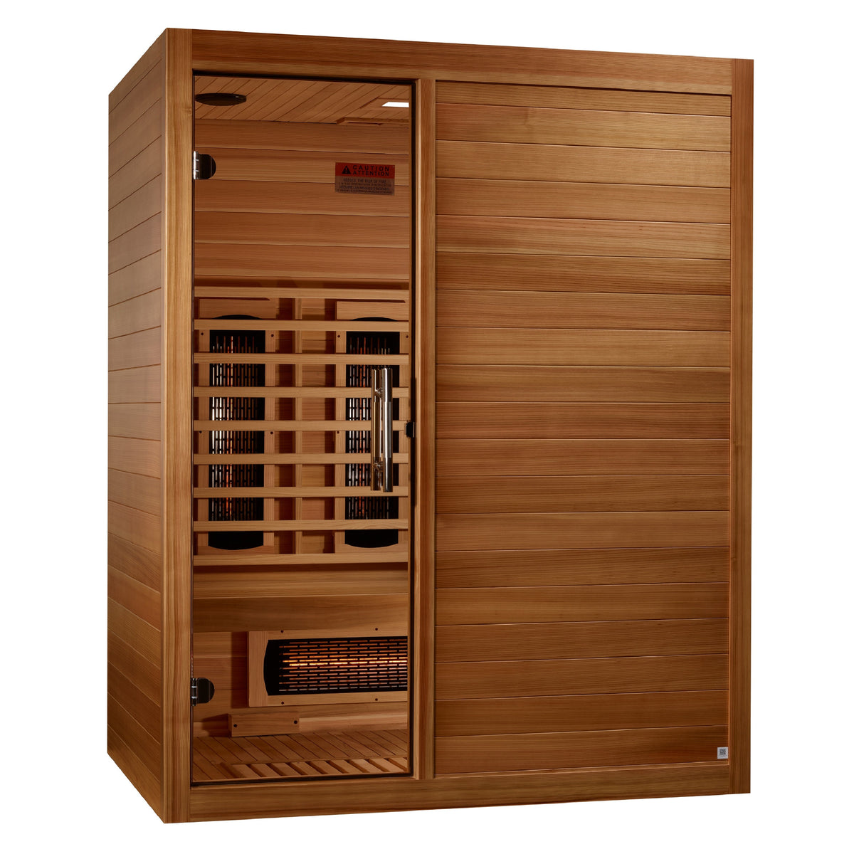 Golden Designs Maxxus S-Line 3-Person Full Spectrum Near Zero EMF Infrared Sauna with Removable Bench, Pacific Cedar (MX-S306-01-FS-PC)