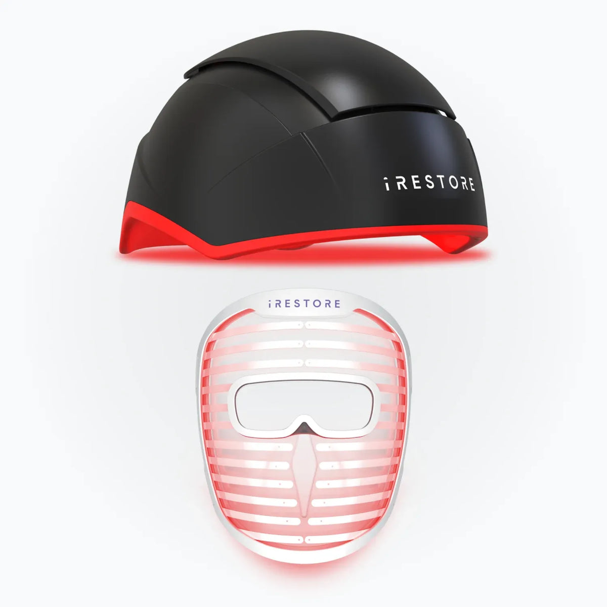 iRestore Elite + Illumina Face Mask Bundle – Laser Hair Growth Helmet & LED Face Mask