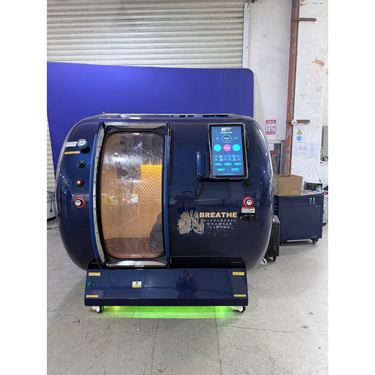 *IN STOCK* Macy-Pan HE5000 Hard Shell Hyperbaric Oxygen Therapy Chamber - Midnight Blue