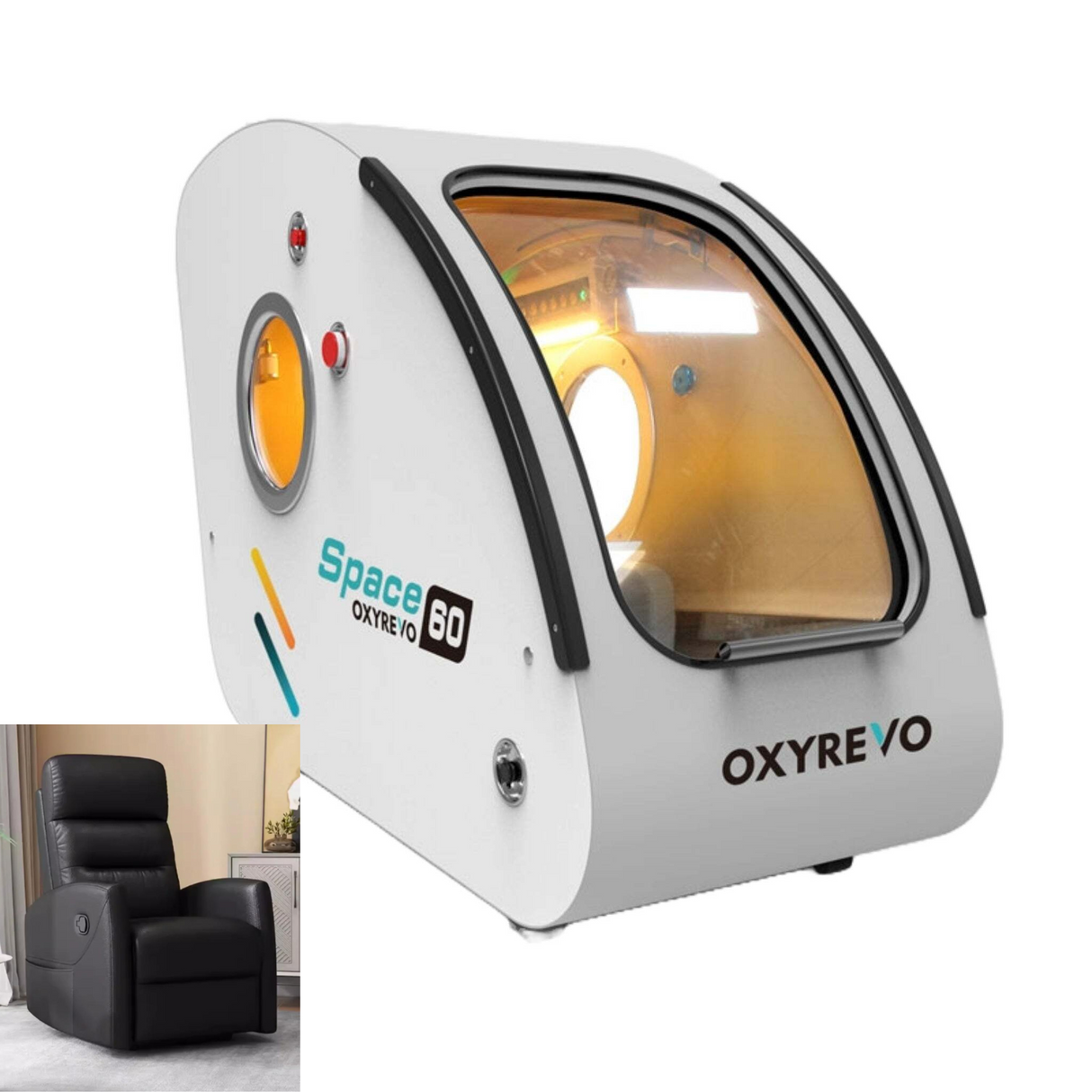 OXYREVO Space60 1.5 to 2.0ATA Hard Sitting Hyperbaric Chamber