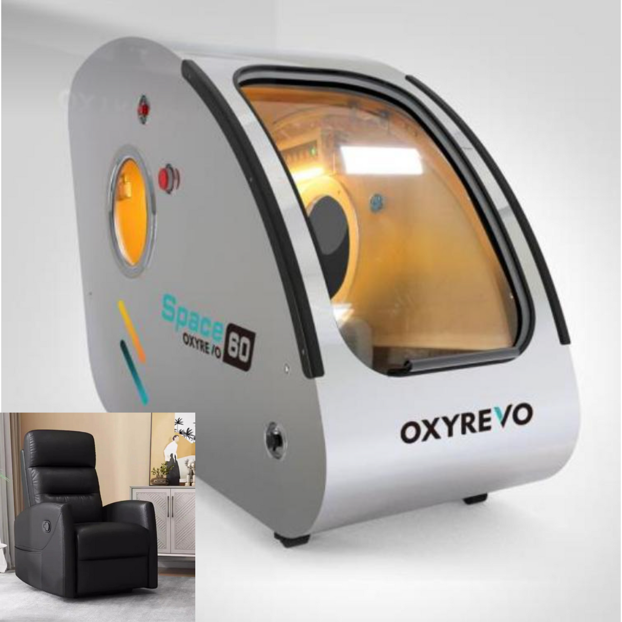 OXYREVO Space60 1.5 to 2.0ATA Hard Sitting Hyperbaric Chamber