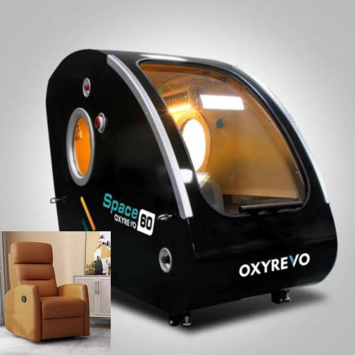 OXYREVO Space60 1.5 to 2.0ATA Hard Sitting Hyperbaric Chamber