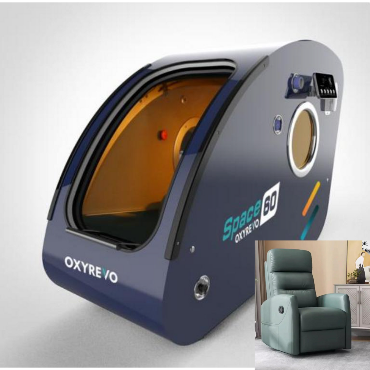 OXYREVO Space60 1.5 to 2.0ATA Hard Sitting Hyperbaric Chamber