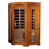 Golden Designs - Dynamic Heming 2-Person Corner Low EMF Far Infrared Sauna – Canadian Hemlock - DYN-6225-02