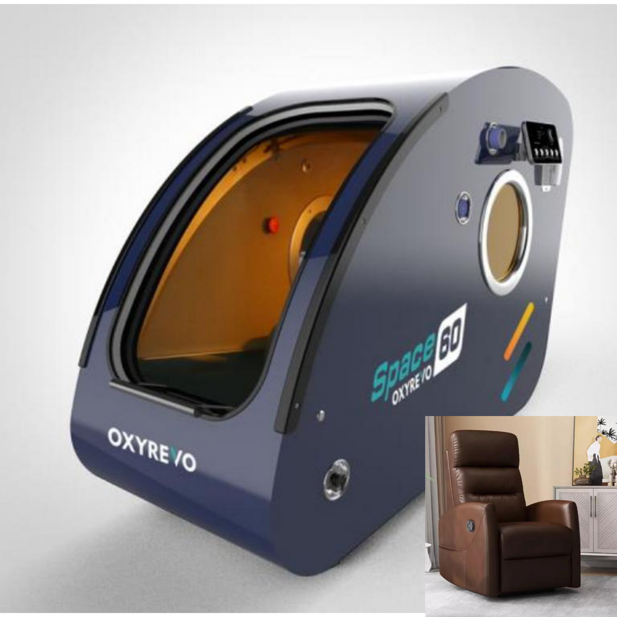 OXYREVO Space60 1.5 to 2.0ATA Hard Sitting Hyperbaric Chamber