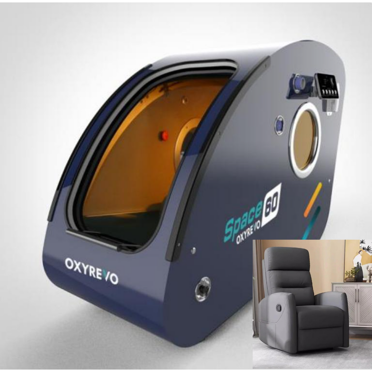 OXYREVO Space60 1.5 to 2.0ATA Hard Sitting Hyperbaric Chamber