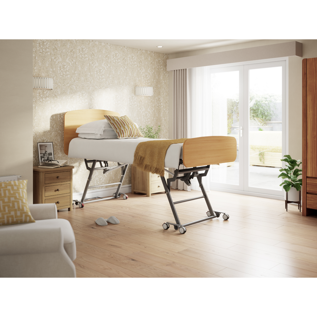 Accora - Contesa FloorBed Nursing Bed – Electric Profiling Hospital & Aged Care Bed with Fall Prevention Technology