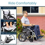 Vive Health Compact Power Wheelchair - Foldable Long Range Transport Aid