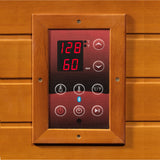 Golden Designs - Dynamic Heming 2-Person Corner Low EMF Far Infrared Sauna – Canadian Hemlock - DYN-6225-02