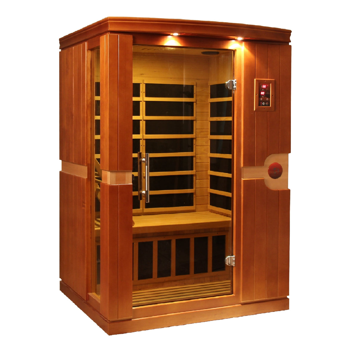 Golden Designs - Dynamic Venice 2-Person Low EMF Far Infrared Sauna – Canadian Hemlock - DYN-6210-01