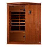 Golden Designs Dynamic Madrid Limited Elite 3-Person Ultra Low EMF FAR Infrared Sauna with Floor Heater, Hemlock (DYN-6310-04 Elite)