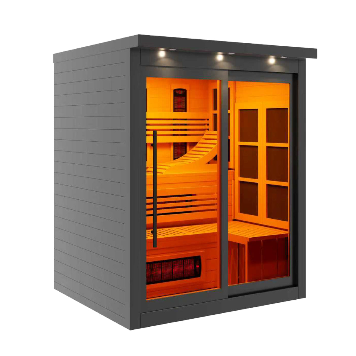Golden Designs 6-Person Black Edition Full Spectrum Near Zero EMF FAR Infrared Sauna (GDI-6996-03-FS)