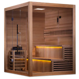 Golden Designs Kuusamo 6-Person Traditional Sauna, Red Cedar Interior & Hemlock Exterior - GDI-7206-01