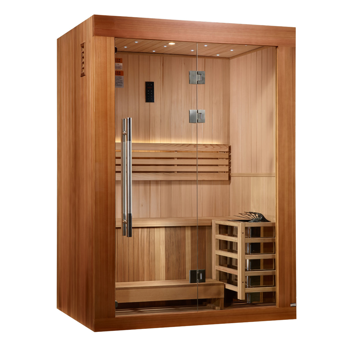 Golden Designs Sundsvall 2-Person Traditional Sauna, Red Cedar Interior & Clear Cedar Exterior - GDI-7289-02