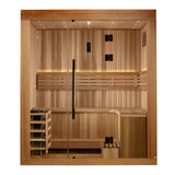 Golden Designs Copenhagen 3-Person Traditional Sauna, Red Cedar Interior & Clear Cedar Exterior - GDI-7389-02