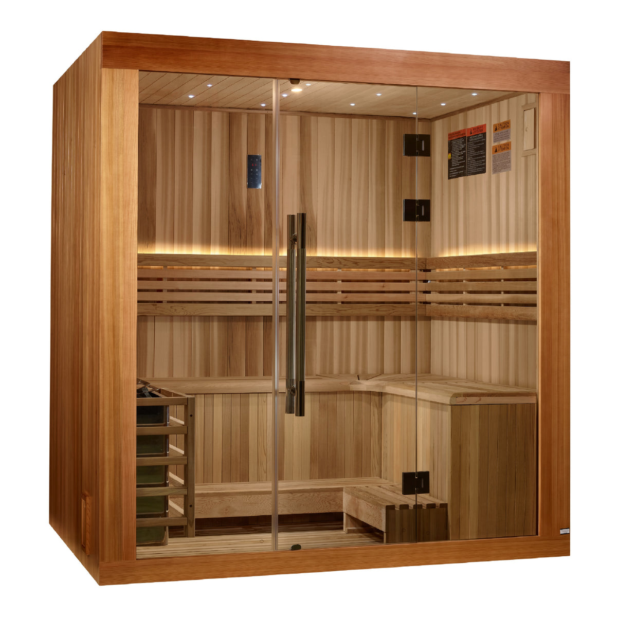 Golden Designs Copenhagen 3-Person Traditional Sauna, Red Cedar Interior & Clear Cedar Exterior - GDI-7389-02