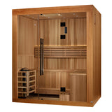 Golden Designs Copenhagen 3-Person Traditional Sauna, Red Cedar Interior & Clear Cedar Exterior - GDI-7389-02