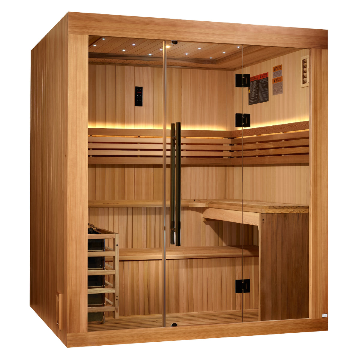 Golden Designs Osla 6-Person Traditional Sauna, Red Cedar Interior & Clear Cedar Exterior - GDI-7689-02
