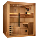 Golden Designs Osla 6-Person Traditional Sauna, Red Cedar Interior & Clear Cedar Exterior - GDI-7689-02