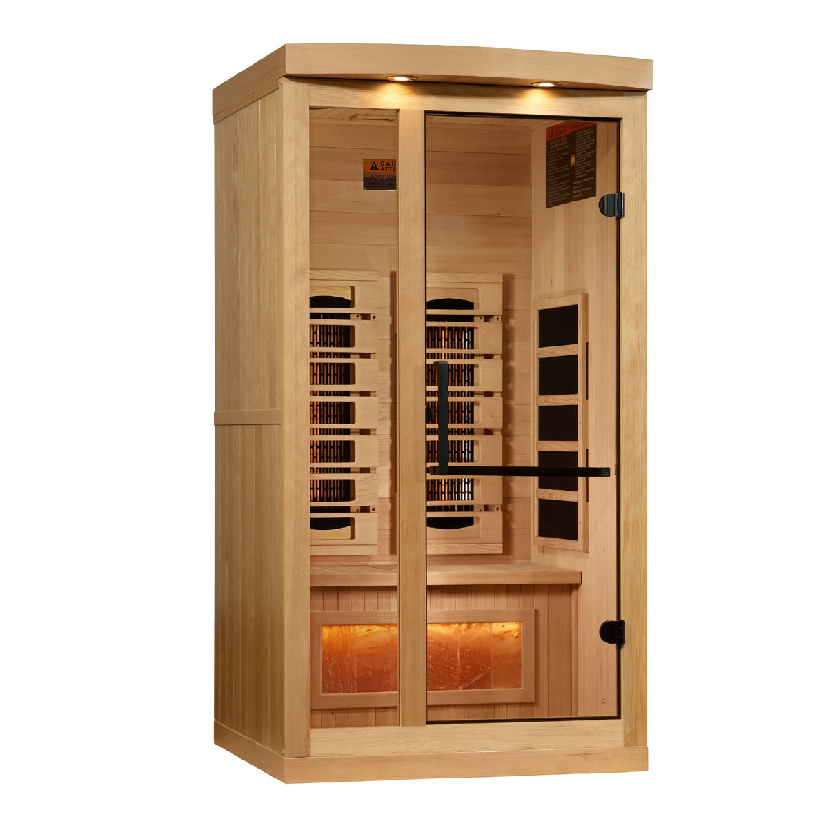 Golden Designs Reserve Edition 1-Person Full Spectrum Infrared Sauna with Himalayan Salt Bar - GDI-8010-03