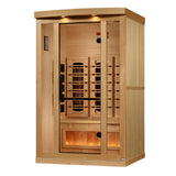 Golden Designs Reserve Edition 3-Person Corner Full Spectrum Infrared Sauna with Himalayan Salt Bar - GDI-8035-03