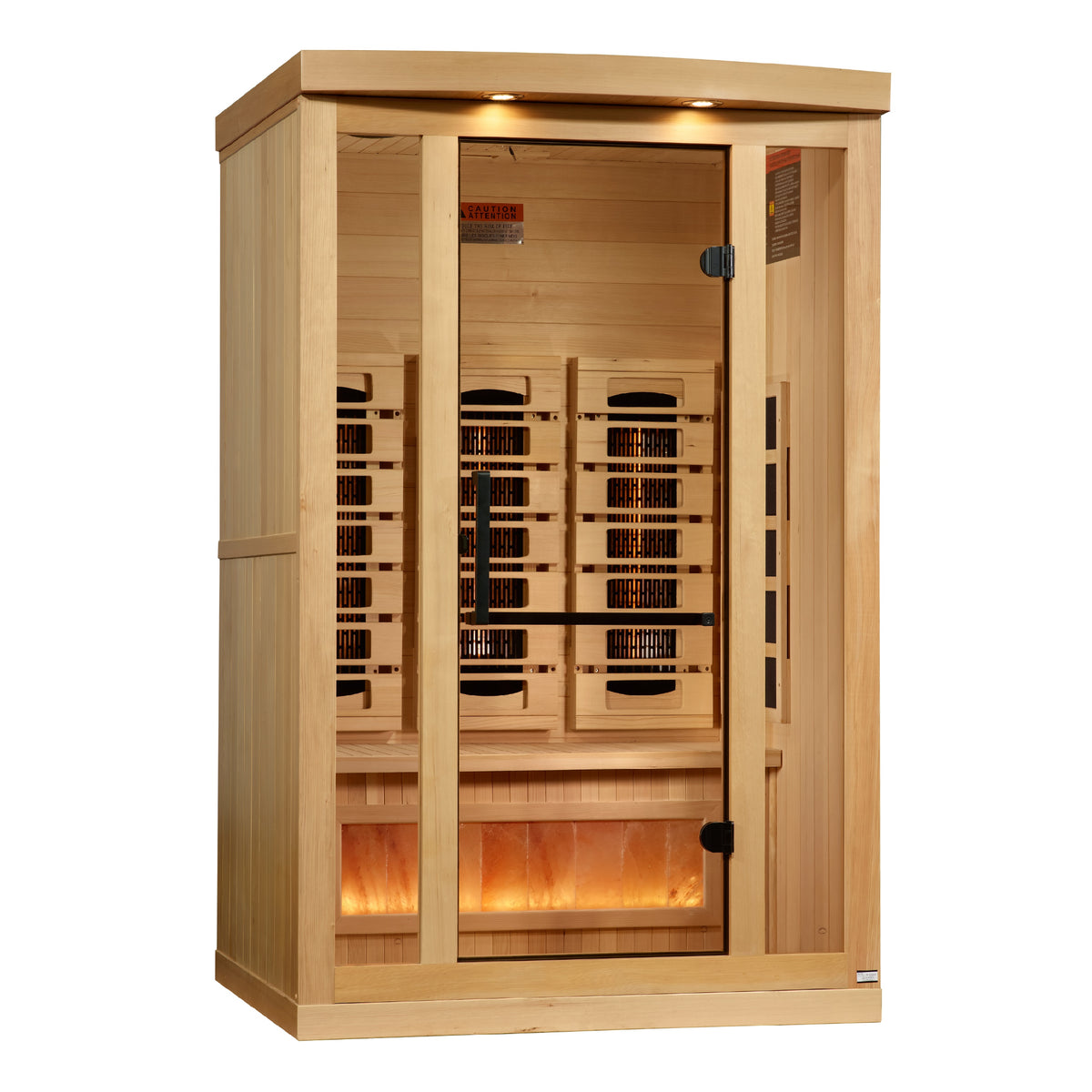 Golden Designs Reserve Edition 2-Person Full Spectrum Infrared Sauna with Himalayan Salt Bar - GDI-8020-03