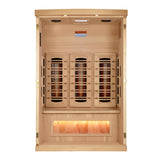 Golden Designs Reserve Edition 3-Person Corner Full Spectrum Infrared Sauna with Himalayan Salt Bar - GDI-8035-03
