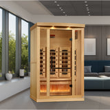 Golden Designs Reserve Edition 2-Person Full Spectrum Infrared Sauna with Himalayan Salt Bar - GDI-8020-03