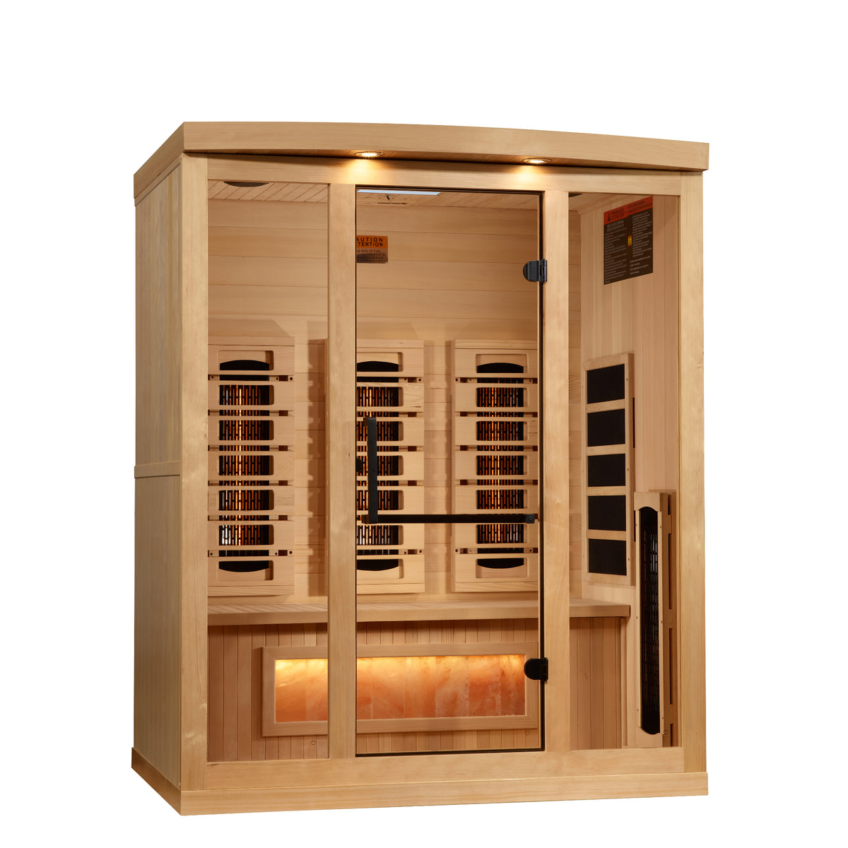 Golden Designs Reserve Edition 3-Person Full Spectrum Infrared Sauna with Himalayan Salt Bar - GDI-8030-03