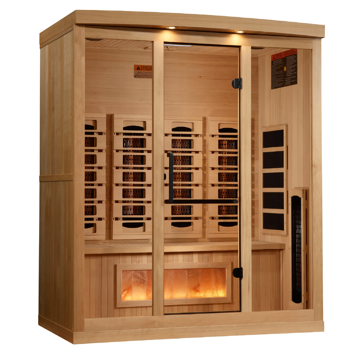 Golden Designs Reserve Edition 4-Person Full Spectrum Infrared Sauna with Himalayan Salt Bar - GDI-8040-03