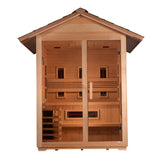 Golden Designs Carinthia 3-Person Outdoor Hybrid Sauna, Full Spectrum Infrared & Traditional Stove - GDI-8123-01