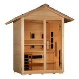 Golden Designs Carinthia 3-Person Outdoor Hybrid Sauna, Full Spectrum Infrared & Traditional Stove - GDI-8123-01