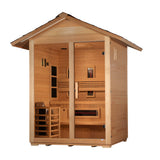 Golden Designs Carinthia 3-Person Outdoor Hybrid Sauna, Full Spectrum Infrared & Traditional Stove - GDI-8123-01