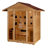 Golden Designs Gargellen 5-Person Outdoor Hybrid Sauna, Full Spectrum Infrared & Traditional Stove - GDI-8125-01