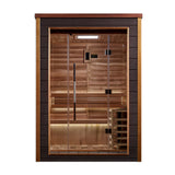 Golden Designs Narvik 2-Person Outdoor-Indoor Traditional Sauna, Canadian Red Cedar Interior - GDI-8202-01