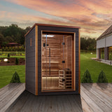 Golden Designs Narvik 2-Person Outdoor-Indoor Traditional Sauna, Canadian Red Cedar Interior - GDI-8202-01