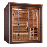 Golden Designs Drammen 3-Person Outdoor-Indoor Traditional Sauna, Canadian Red Cedar Interior - GDI-8203-01