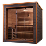 Golden Designs Bergen 6-Person Outdoor-Indoor Traditional Sauna, Canadian Red Cedar Interior - GDI-8206-01
