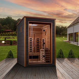 Golden Designs Nora 2-Person Outdoor-Indoor Hybrid Sauna, Full Spectrum Infrared & Traditional Stove - GDI-8222-01