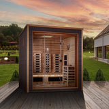 Golden Designs Visby 3-Person Outdoor-Indoor Hybrid Sauna, Full Spectrum Infrared & Traditional Stove - GDI-8223-01