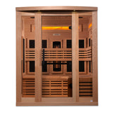Golden Designs Reserve Edition 3-Person Near Zero EMF Full Spectrum Infrared Sauna with Himalayan Salt Bar - GDI-8230-01