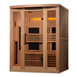 Golden Designs Reserve Edition 3-Person Near Zero EMF Full Spectrum Infrared Sauna with Himalayan Salt Bar - GDI-8230-01