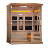 Golden Designs Reserve Edition 3-Person Near Zero EMF Full Spectrum Infrared Sauna with Himalayan Salt Bar - GDI-8230-01